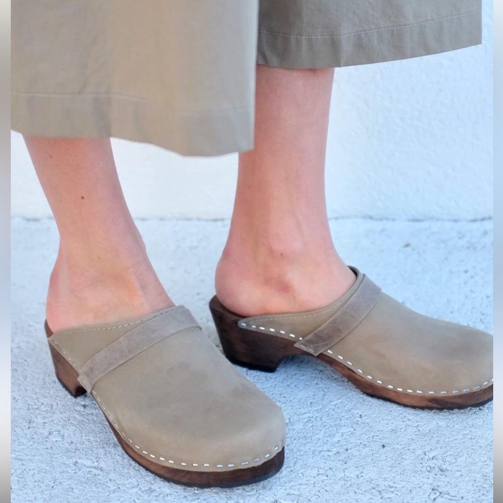 Lotta From Stockholm Clogs Mules Oiled Nubuck Leather Womens Size 41 US 9.5
